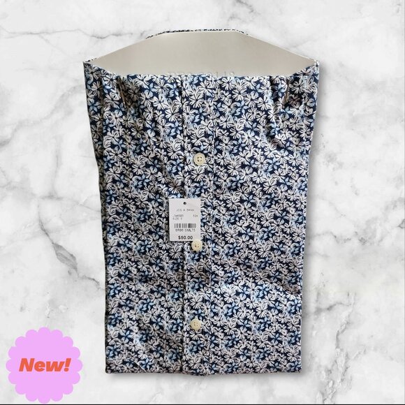 Small Casual Blue Floral Shirt Jos A Bank S New Mens Size Long Sleeve Tailored - Picture 3 of 17